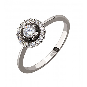 Золотое кольцо с бриллиантами (2б_к-227) фотография