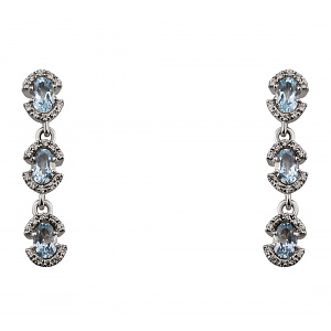 Золотые серьги с топазами  и  фианитами (2б_с-037) фотография