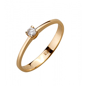 Золота каблучка з діамантом (1б_к-299) фотографія