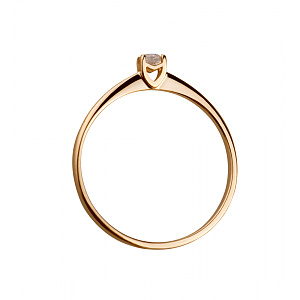 Золота каблучка з діамантом (1б_к-299) фотографія