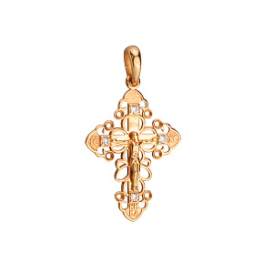 Золотой крестик с фианитами (кубическим цирконием) (1б_п-248) фотография