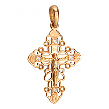 Золотой крестик с фианитами (кубическим цирконием) (1б_п-248)