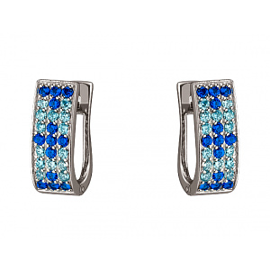 Золоті сережки з цирконієм куб. (01-19266257) фотографія