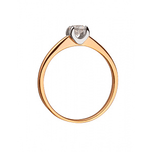 Золотое кольцо с цирконием куб. (01-200034257) фотография