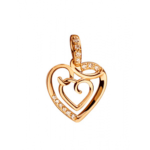 Золотой кулон с цирконием куб. (01-200452957) фотография