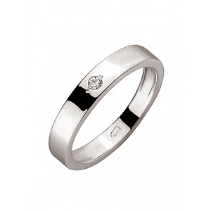 Золота обручка з діамантом (01-200481157) фотографія