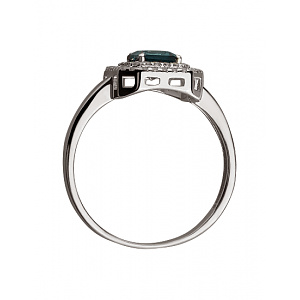 Золота каблучка з топазом  та  цирконієм куб. (01-200510757) фотографія