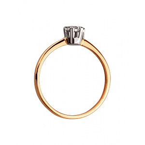 Золота каблучка з діамантами (01-200512257) фотографія