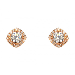 Золотые серьги с цирконием куб. (01-200526557) фотография