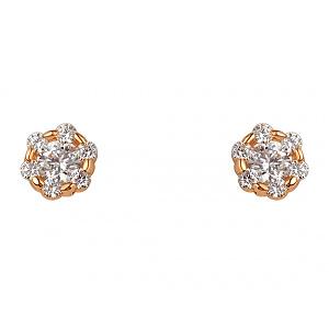 Золоті сережки з фіанітом (цирконієм куб.) (01-200606457) фотографія