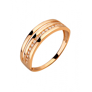 Золота каблучка з фіанітом (цирконієм куб.) (01-200627457) фотографія