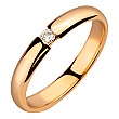 Золотое обручальное кольцо  с бриллиантом 01-200745957 фотография 1