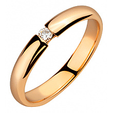 Золотое обручальное кольцо  с бриллиантом (01-200745957)