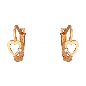 Золоті сережки з фіанітом (цирконієм куб.) (01-200766257) фотографія