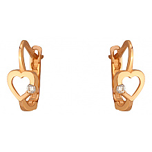 Золоті сережки з фіанітом (цирконієм куб.) (01-200766257)