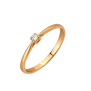 Золота каблучка з діамантом (01-200769657) фотографія