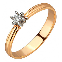 Золотое кольцо с бриллиантом (01-200819357)