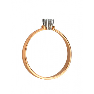 Золотое кольцо с бриллиантом (01-200819357) фотография