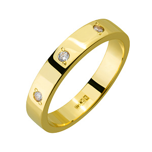 Золота обручка з фіанітами (3к-166) фотографія