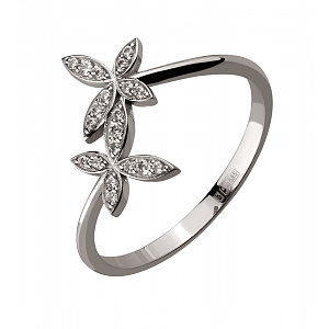 Золота каблучка з фіанітами  та  цирконіями (2б_к-238) фотографія