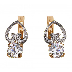 Золотые серьги с фианитами (8б_с-098) фотография