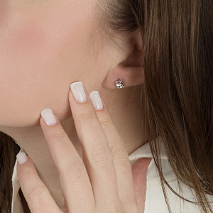 Золотые серьги с фианитами (кубическим цирконием) (2б_с-109) фотография