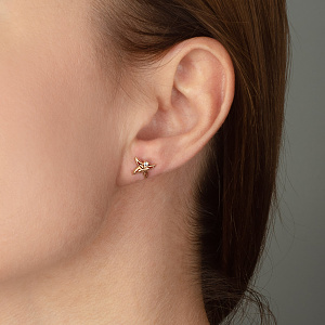 Золотые серьги с фианитами (1с-139) фотография