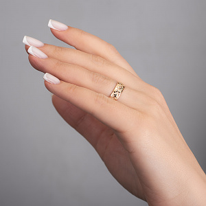 Золота обручка з діамантами (1б_к-252) фотографія