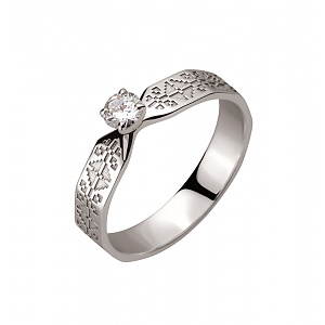 Золота каблучка з діамантом (2б_к-330) фотографія