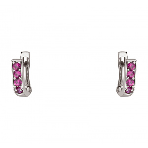 Золотые серьги с фианитами (кубическим цирконием) (2б_с-051) фотография