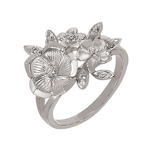 Золота каблучка з діамантами (2б_к-072) фотографія