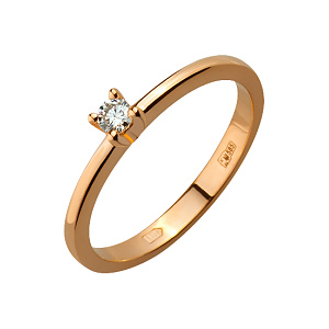 Золота каблучка з діамантом (1б_к-138) фотографія