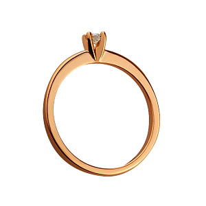 Золота каблучка з діамантом (1б_к-138) фотографія