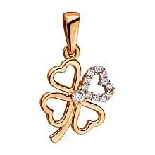 Золотой кулон с цирконием куб. (01-19182558)