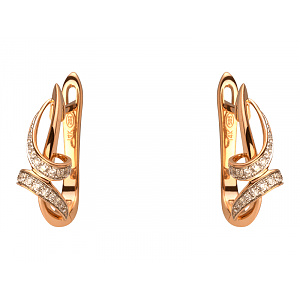 Золоті сережки з діамантами (01-200243958) фотографія