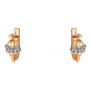 Золотые серьги с цирконием куб. (01-200264758) фотография