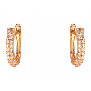 Золотые серьги с цирконием куб. (01-200283058) фотография