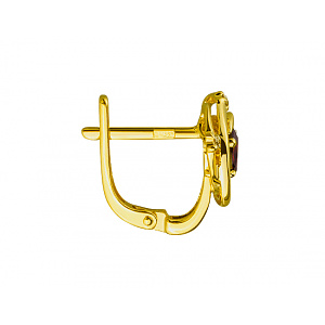 Золоті сережки з гранатами  та  діамантами (01-200295158) фотографія