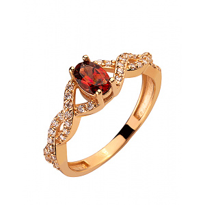 Золотое кольцо с цирконием куб. (01-200323858) фотография