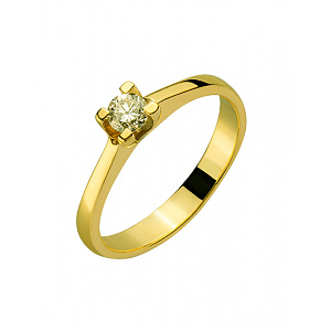 Золотое  кольцо с бриллиантом (01-200369458) фотография