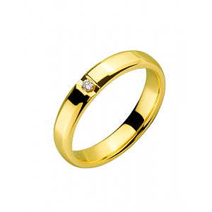 Золота обручка з діамантом (01-200481158) фотографія