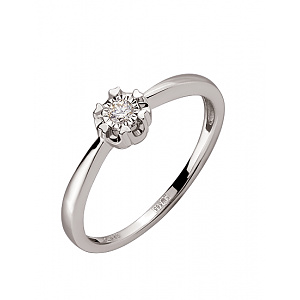 Золотое кольцо с бриллиантом (01-200492258) фотография