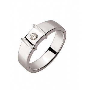 Золота каблучка з діамантом (01-200566858) фотографія