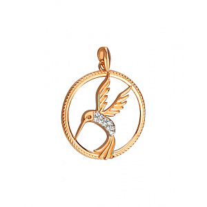 Золотий кулон з фіанітом (цирконієм куб.) (01-200761658) фотографія