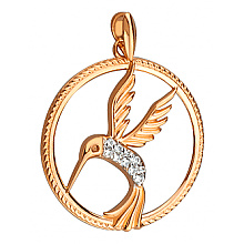 Золотий кулон з фіанітом (цирконієм куб.) (01-200761658)