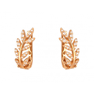 Золотые серьги с фианитом (цирконием куб.) (01-200788558) фотография