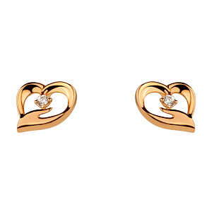 Золотые серьги с фианитом (цирконием куб.) (01-200838358) фотография