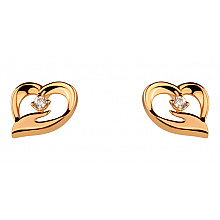 Золотые серьги с фианитом (цирконием куб.) (01-200838358)