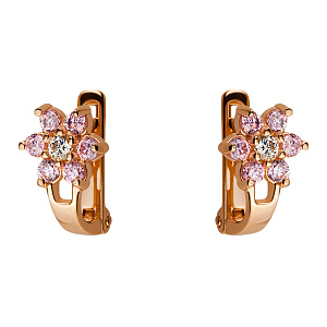 Золотые серьги с циркониями (1б_с-052) фотография