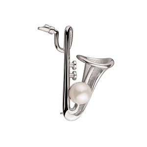 Золота брошка з перлиною (2б_бр-014) фотографія